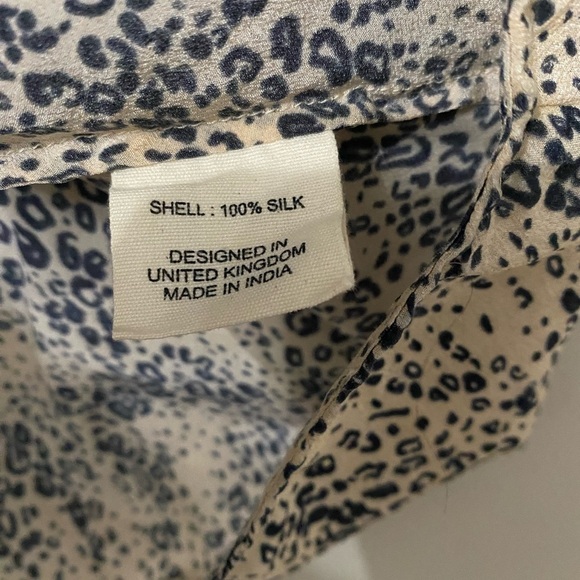 Pyrus for Trilogy Silk Cheetah Print Buttons Oversize Dolman Sleeve Top Blouse - Picture 6 of 7